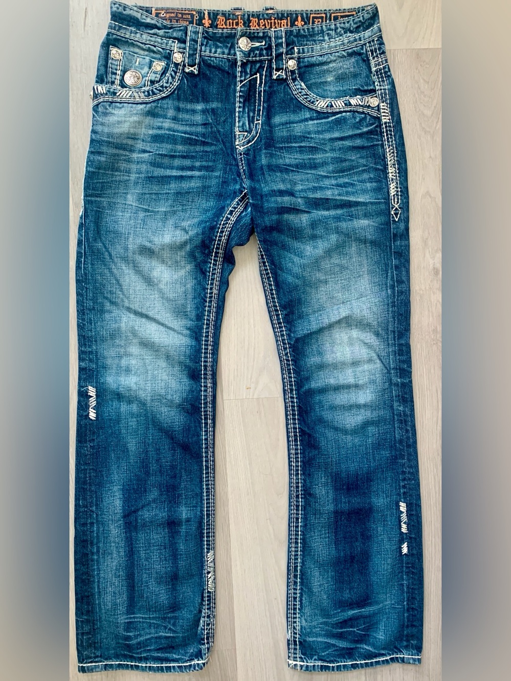 Rock Revival James Boot Cut Blue Men’s Jeans - Picture 2 of 12